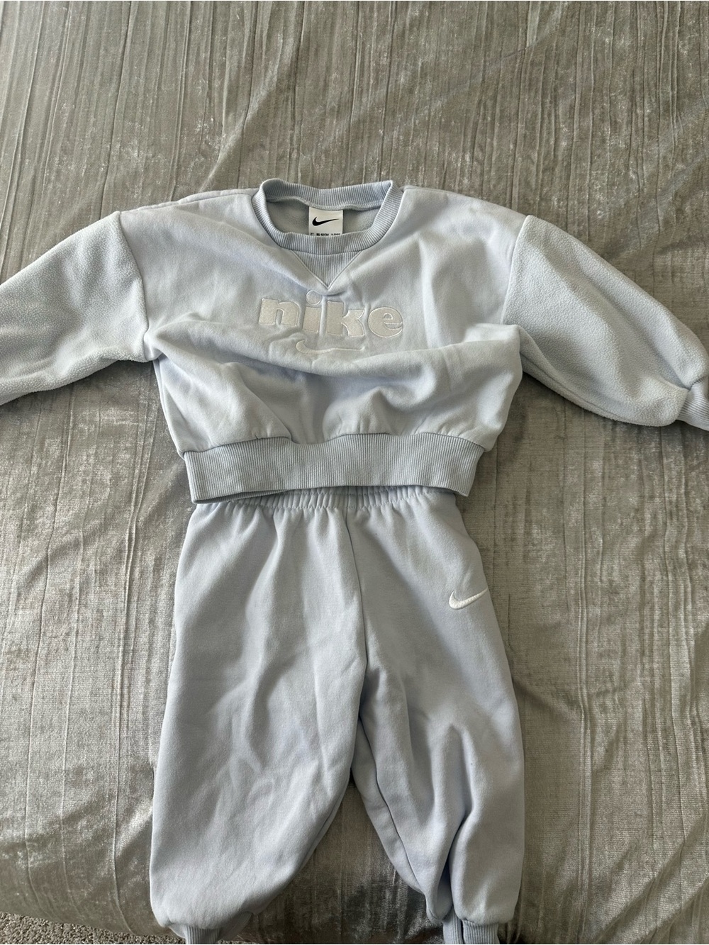 Nike Baby Blue Embroidered Logo Sweat Set